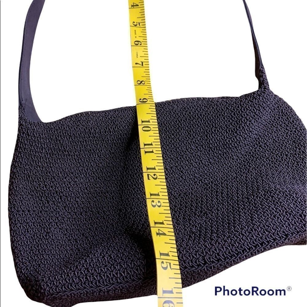 Chocolate brown woven mini handbag, fully-lined